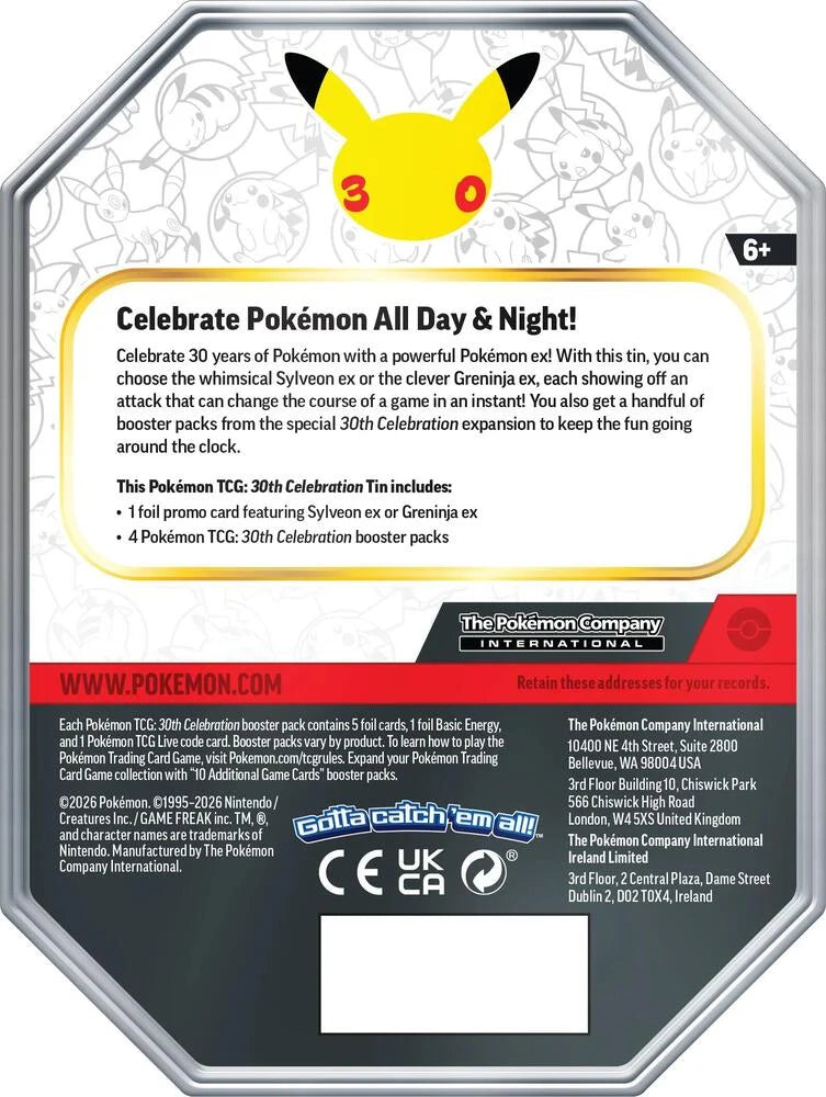 30th Celebration Tin [Greninja ex] - ME: 30th Celebration (30C)